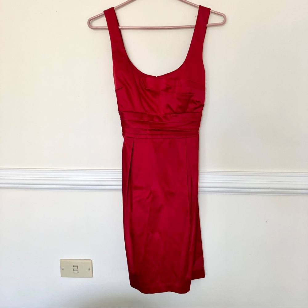 Prom/Formal red dress scoop neckline back tie